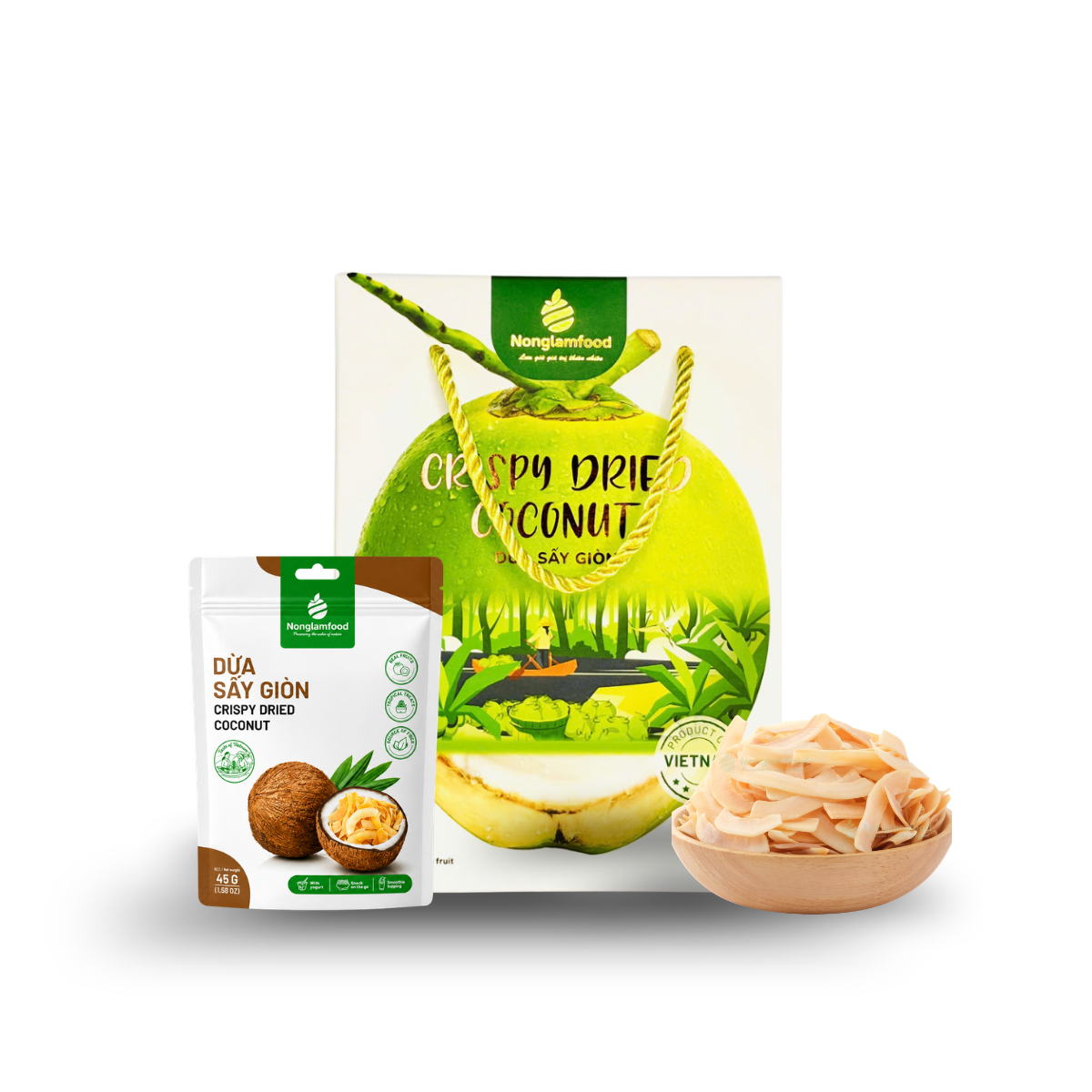 Crispy dried coconut