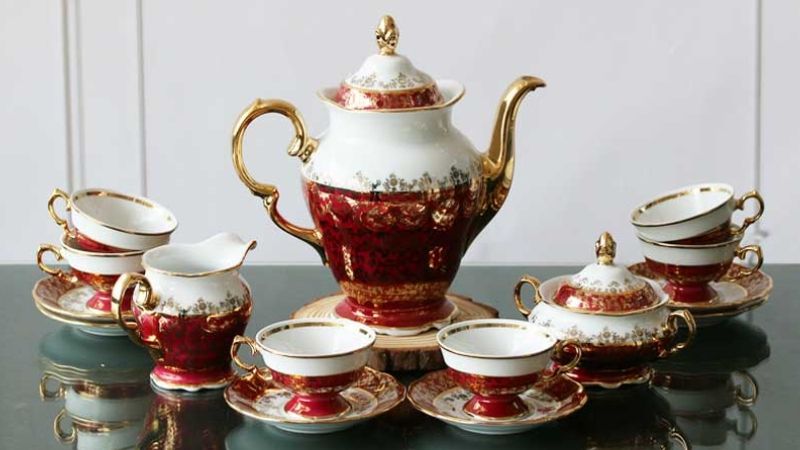 Bộ ấm trà pha lê/đồ gốm cao cấp
