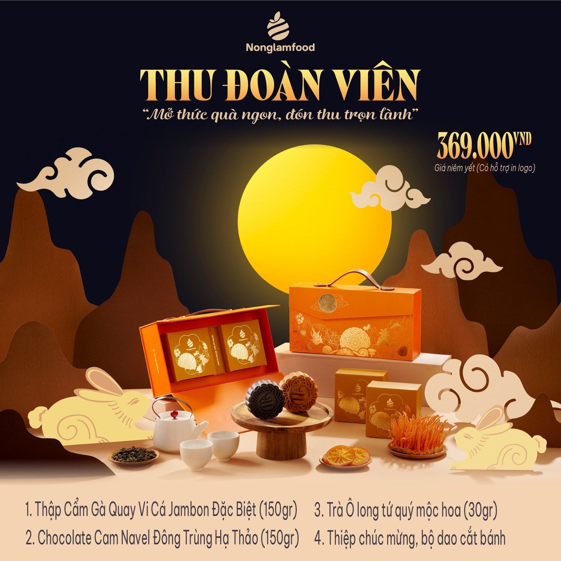 GIỚI THIỆU SET QUÀ TRUNG THU CAO CẤP THU SUM VẦY- THU ĐOÀN VIÊN TRONG BST TRUNG THU BÊN Ô CỬA 2024 CỦA NONGLAMFOOD