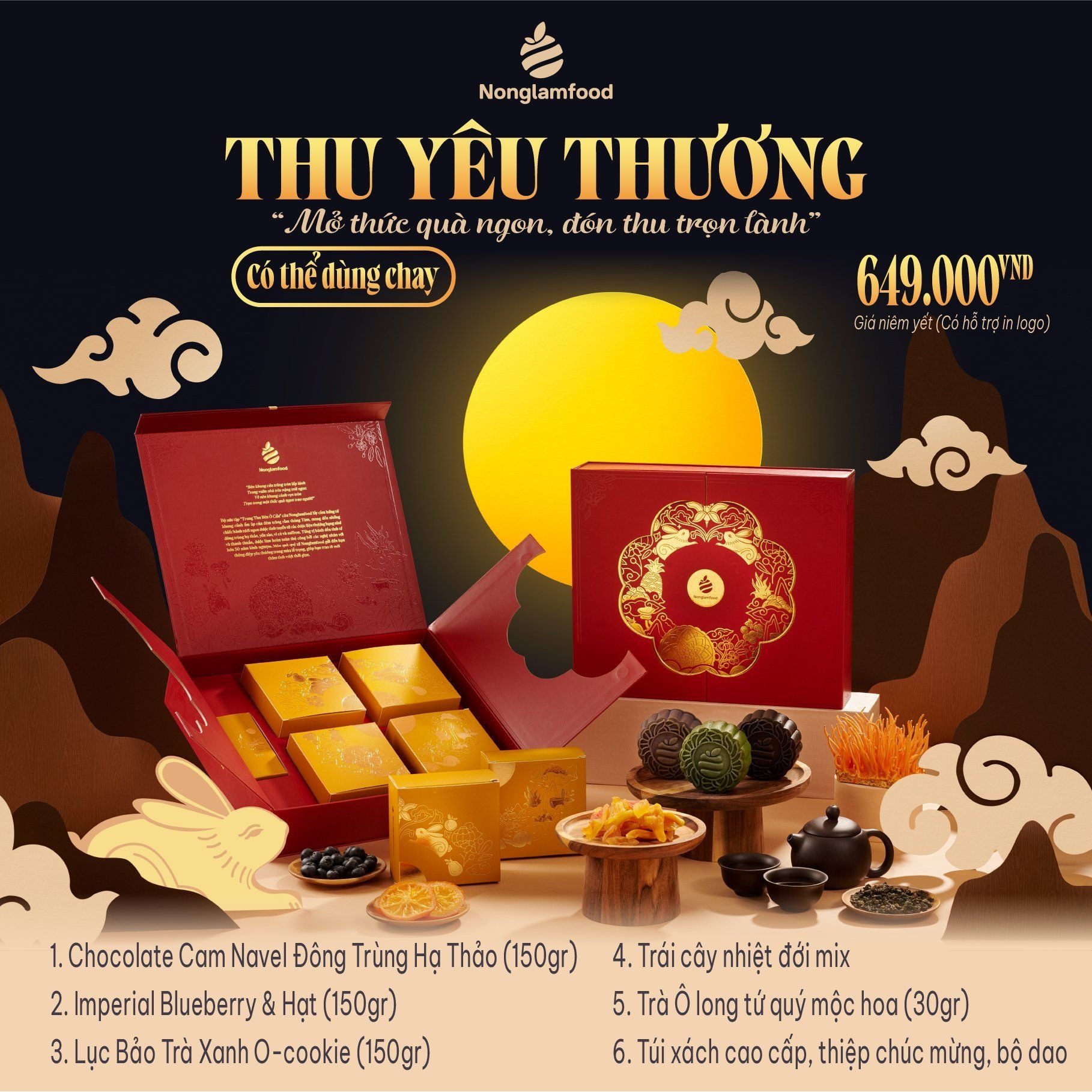 GIỚI THIỆU SET QUÀ TRUNG THU CAO CẤP THU YÊU THƯƠNG TRONG BST TRUNG THU BÊN Ô CỬA 2024 CỦA NÔNGL AMFOOD