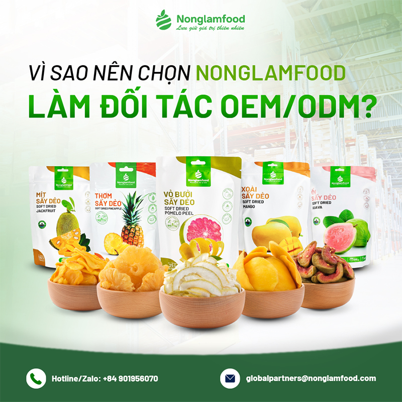 Vì sao nên chọn Nông Lâm Food làm nguồn hàng trái cây sấy? 